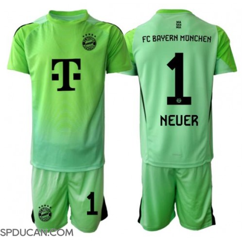 Dječji Nogometni Dres Bayern Munich Manuel Neuer #1 Golmanski Domaci 2025-26 Kratak Rukav (+ Kratke hlače)